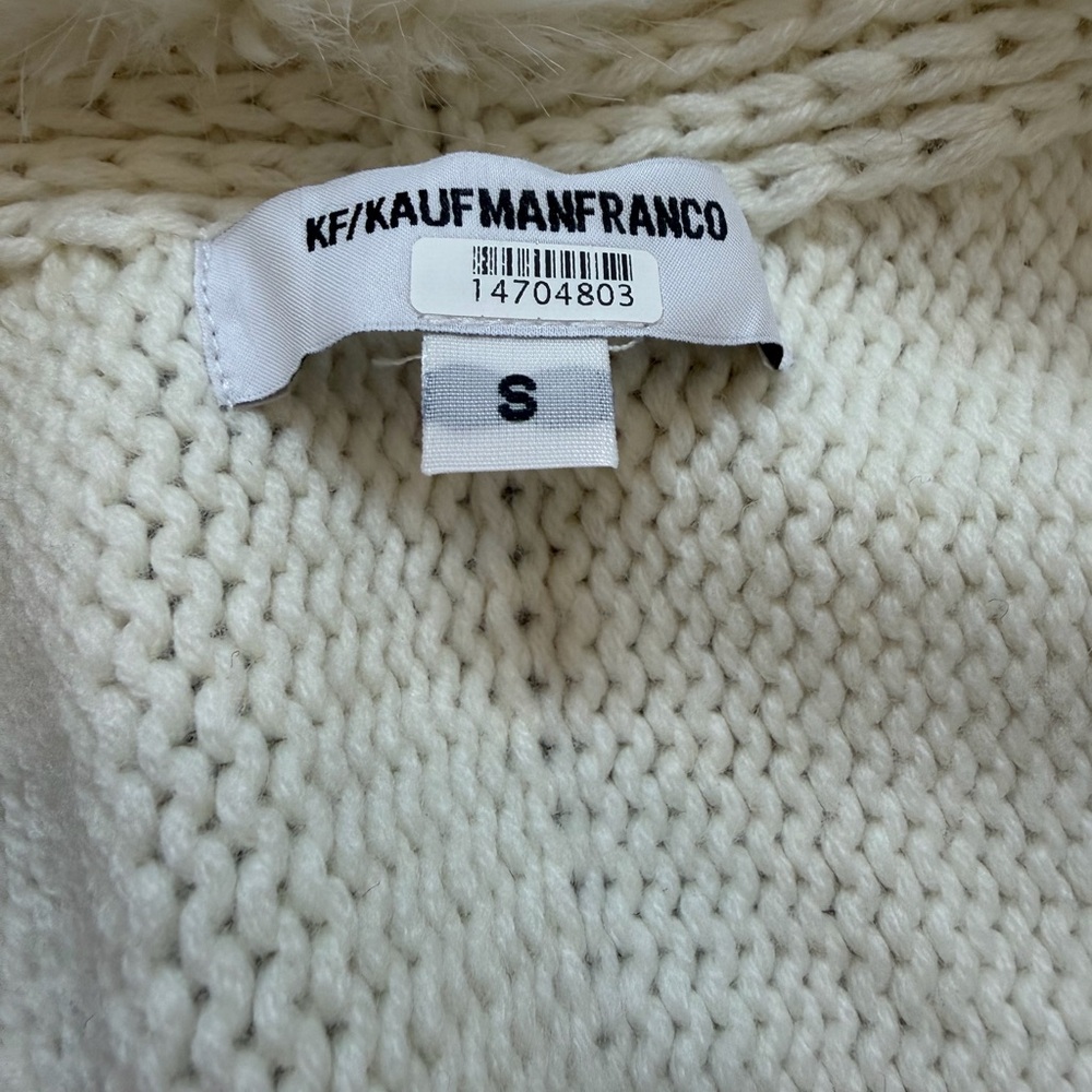 KAUFMAN FRANCO Fur Collar Cardigan Wool Blend Vest Size Small - Picture 14 of 15